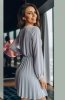 Lola Fashion plisowana sukienka szara tył